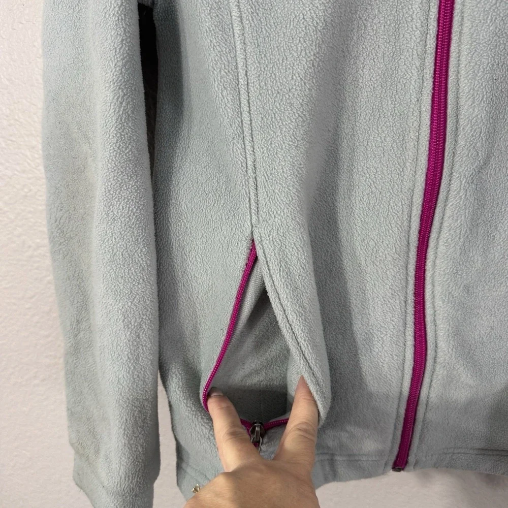 Columbia YTH Large 14/16 Gray Long‎ Sleeve Fleece Full Zip Jacket Benton Springs